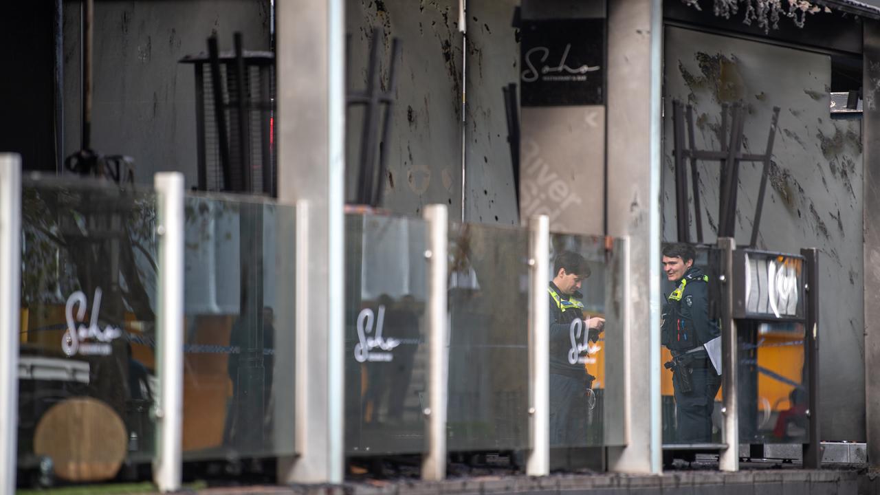 Fire damage is seen at Soho Restaurant and Bar in Melbourne,