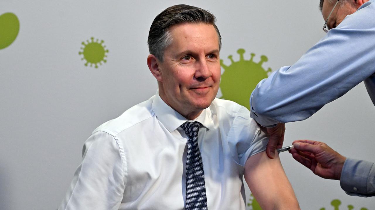 Mark Butler getting a flu shot
