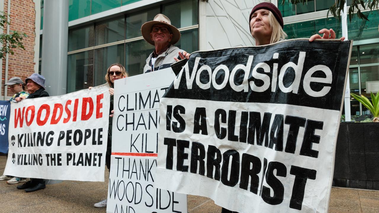 Protesters rally against Woodside (file image)