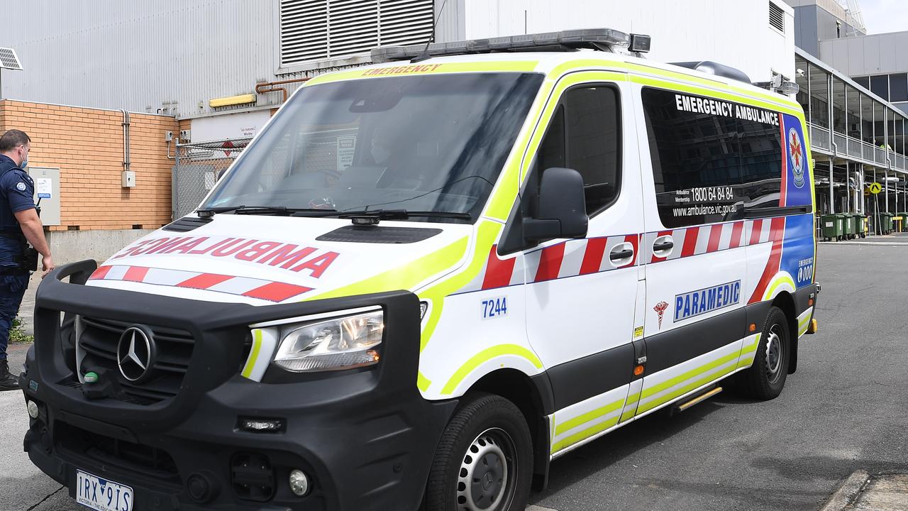 An ambulance at a hospital