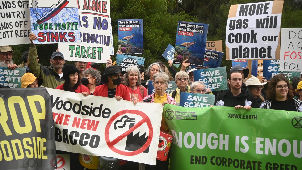 Anti-Woodside protesters