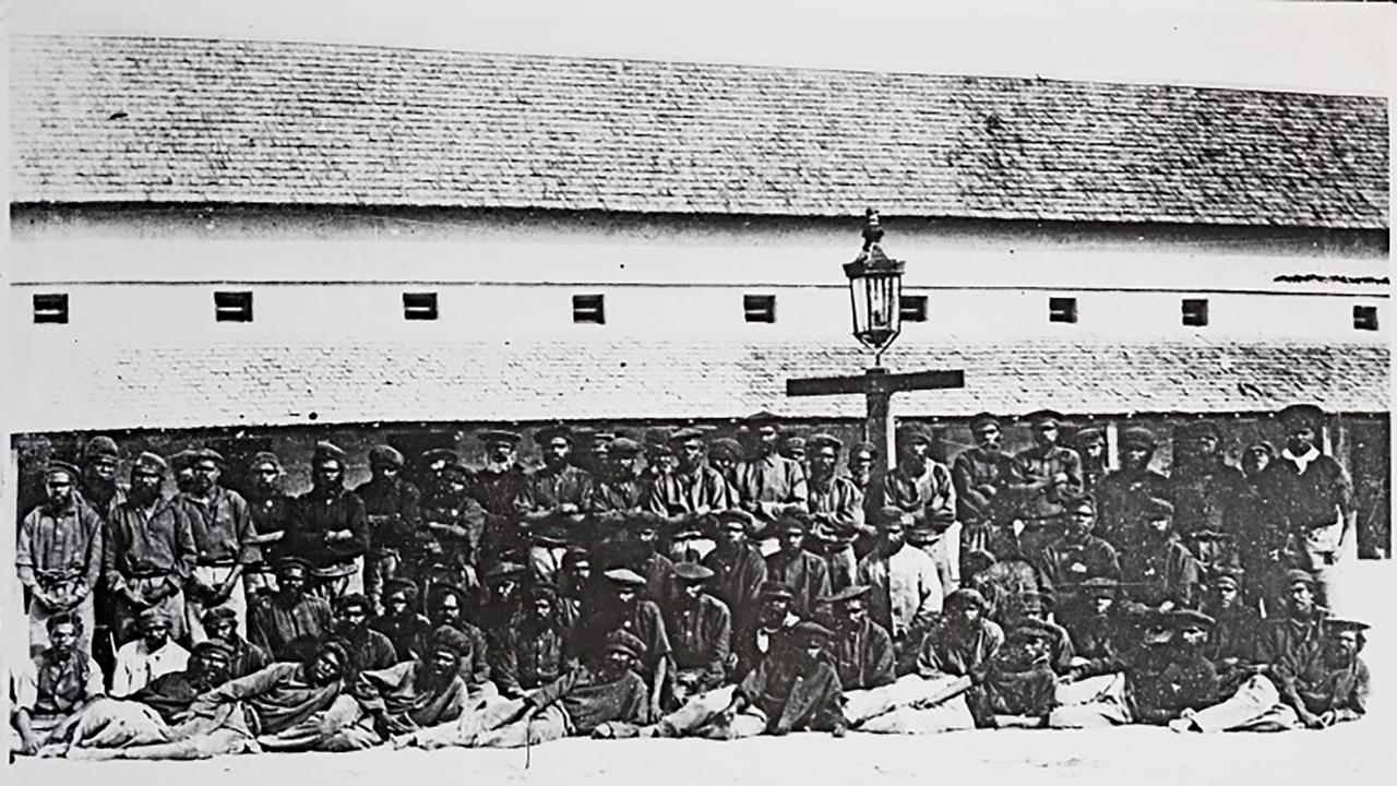 Aboriginal prisoners at The Quod, Rottnest Island, WA.