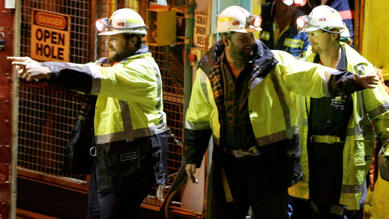 Tasmanian miners Todd Russell (left) and Brant Webb