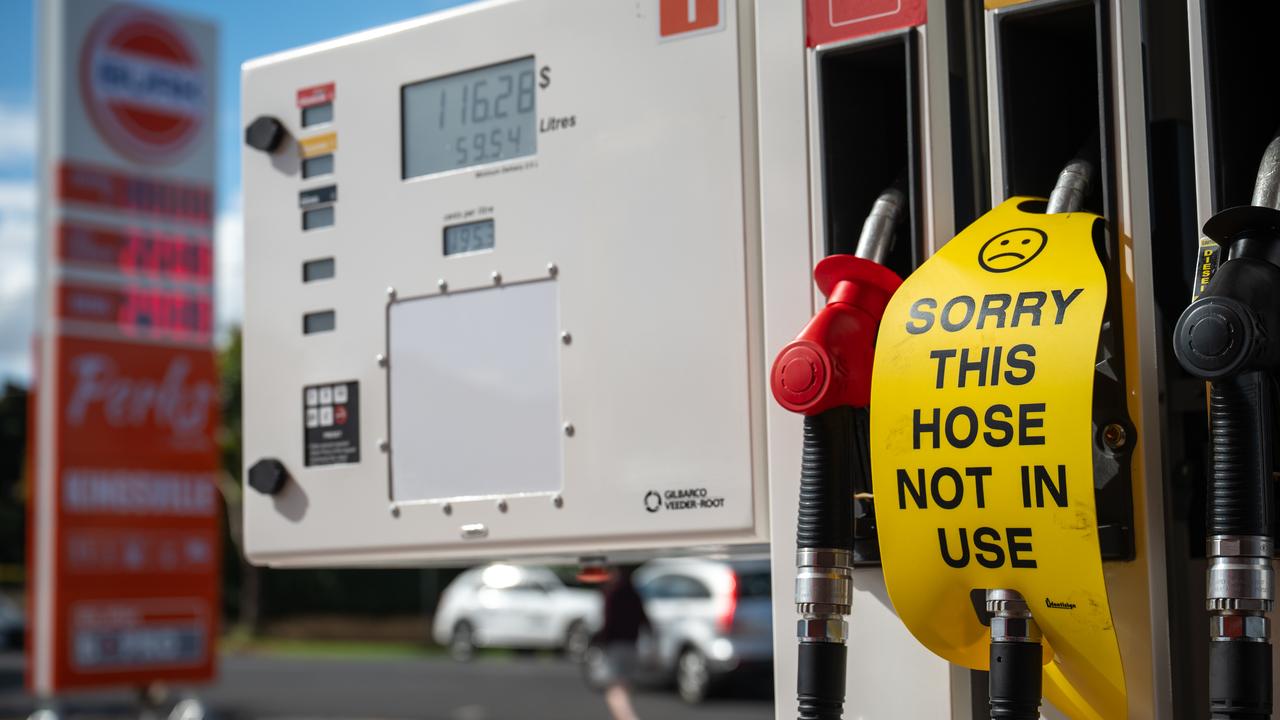 A service station with no unleaded fuel in Melbourne