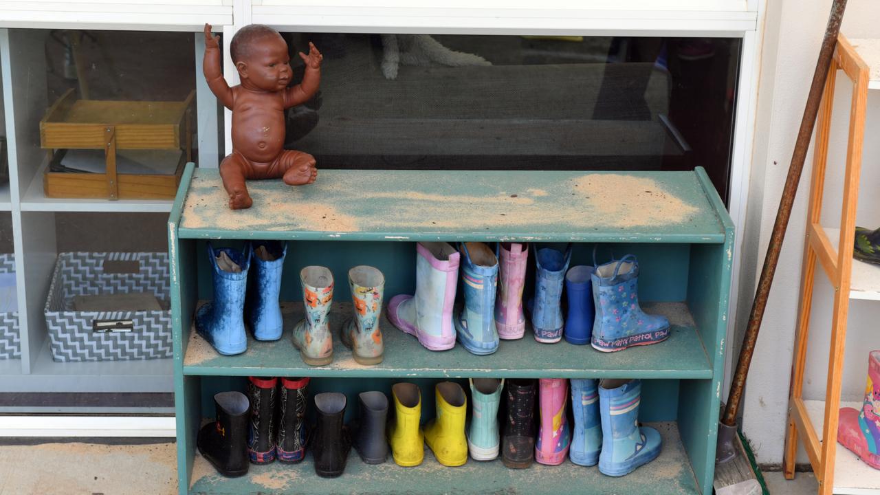 Children's boots at an early childhood centre (file image)