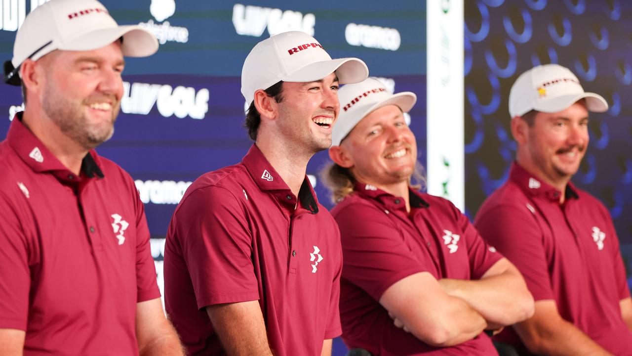 (L-R) Marc Leishman, Elvis Smylie, Cam Smith and Lucas Herbert.
