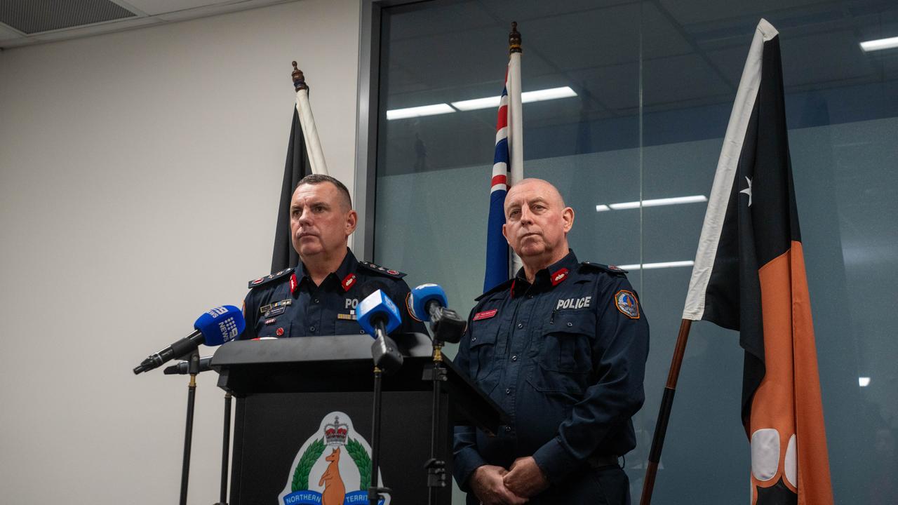 NT Police Commissioner Martin Dole and assistant Peter Malley