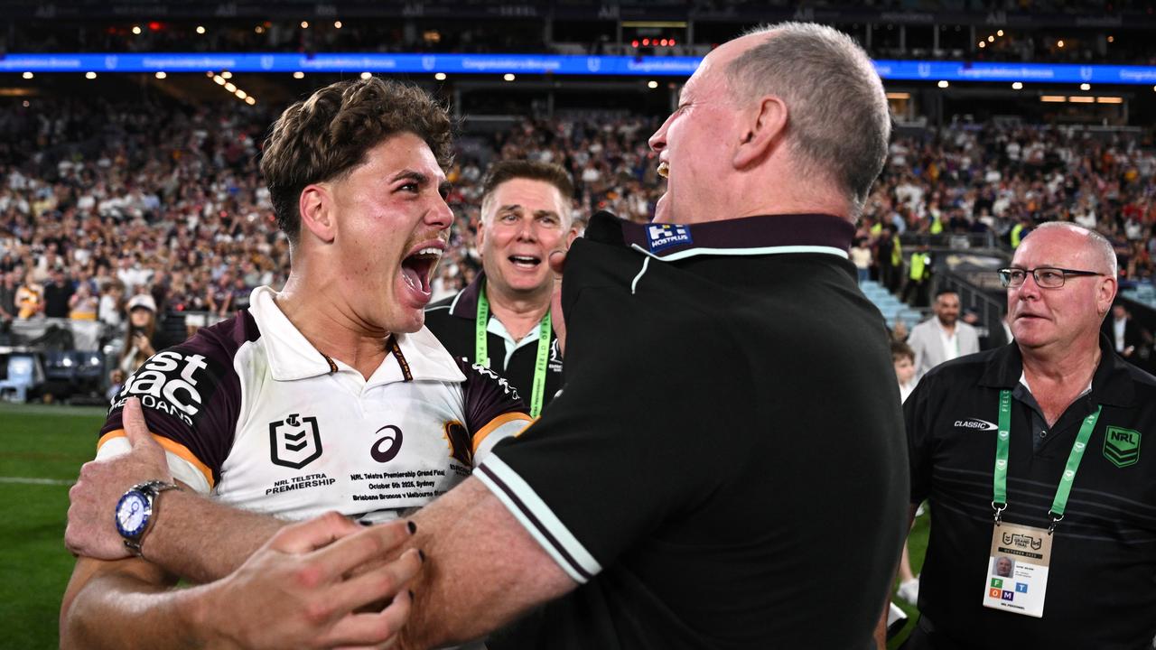 Coach Michael Macguire embraced Reece Walsh