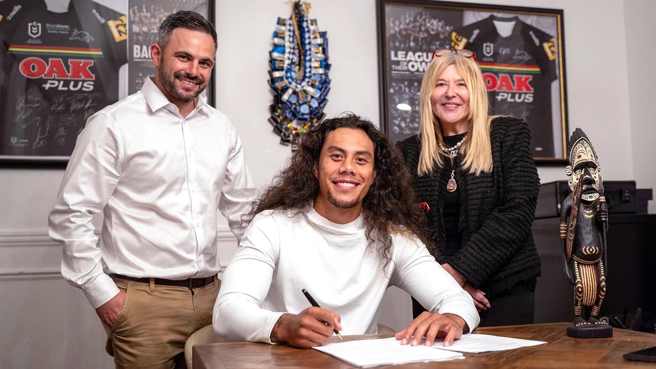 (L-R) Michael Chammas, Jarome Luai and Lorna McPherson.