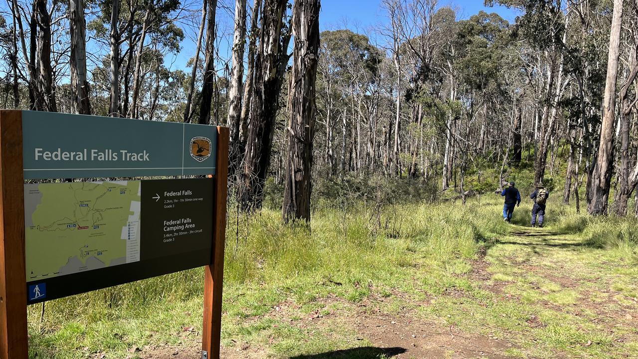 Police walk the Federal Falls track in the search (file)