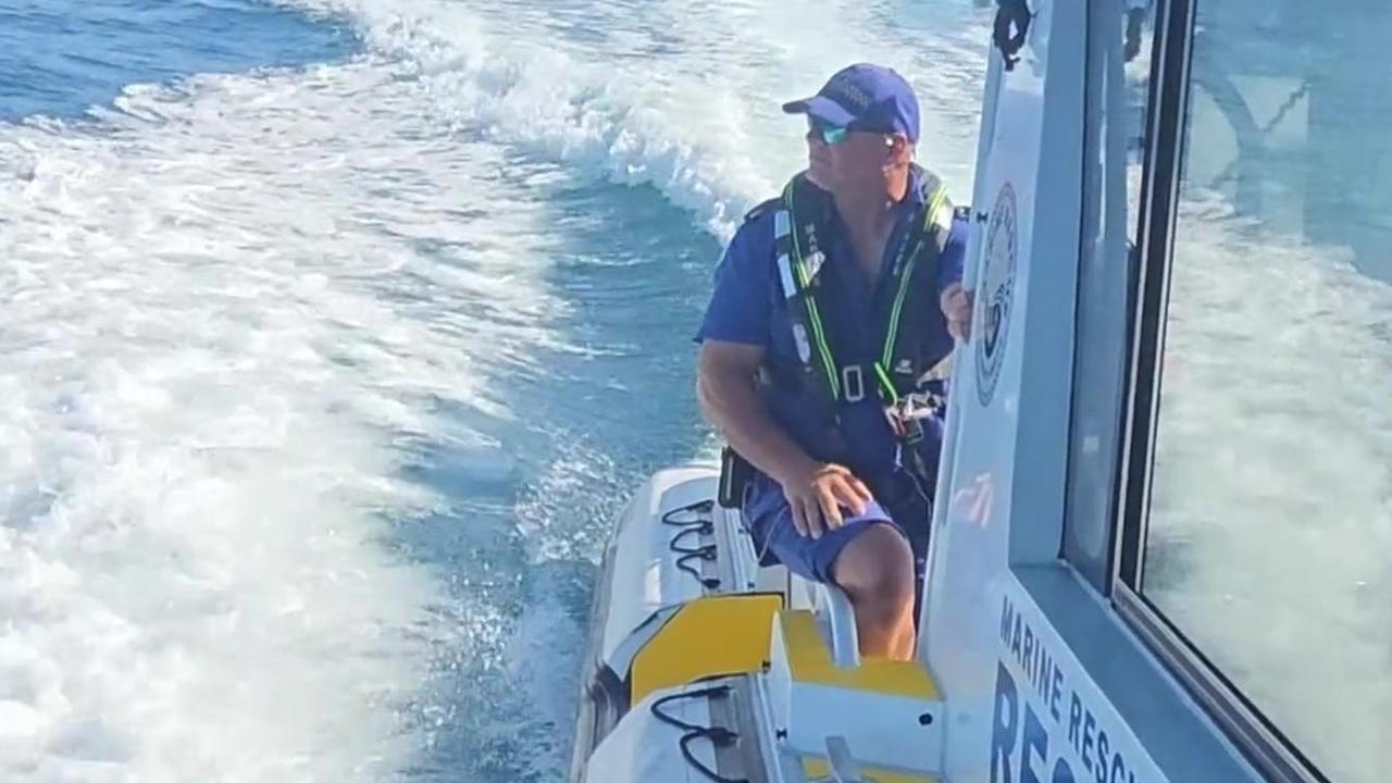 Frank Petsch on a rescue boat in Ballina, NSW