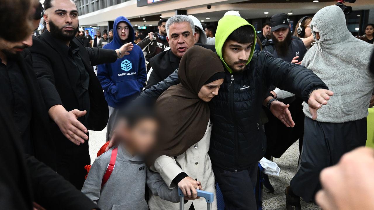 Women and children at Melbourne international Airport