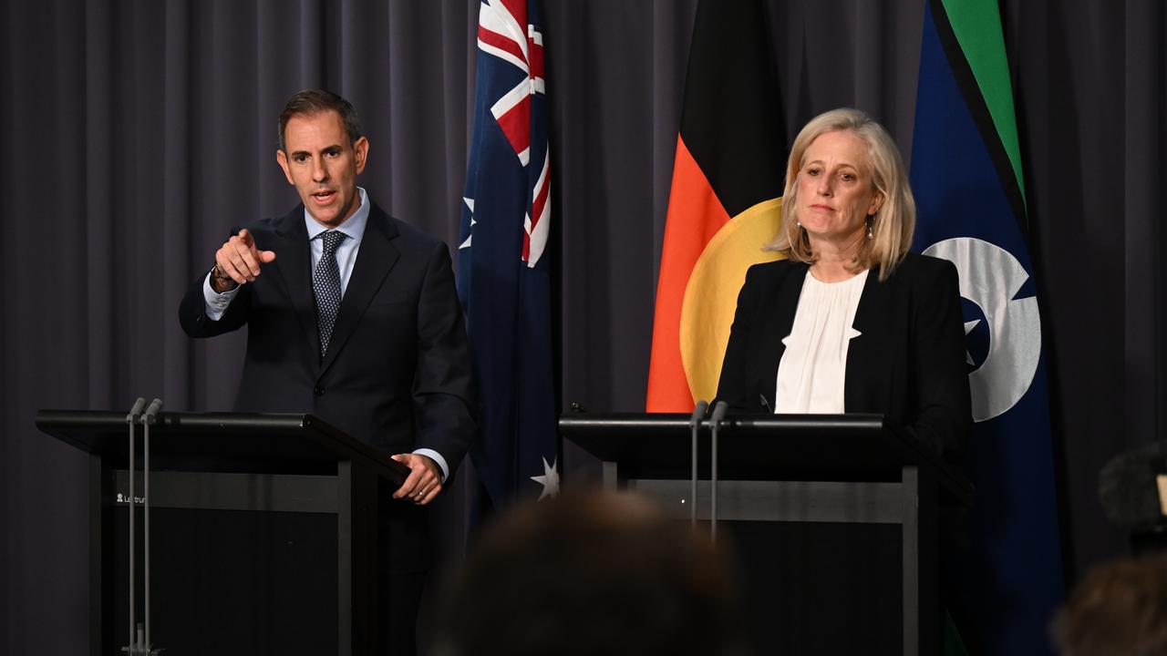 Treasurer Jim Chalmers and Finance Minister Katy Gallagher