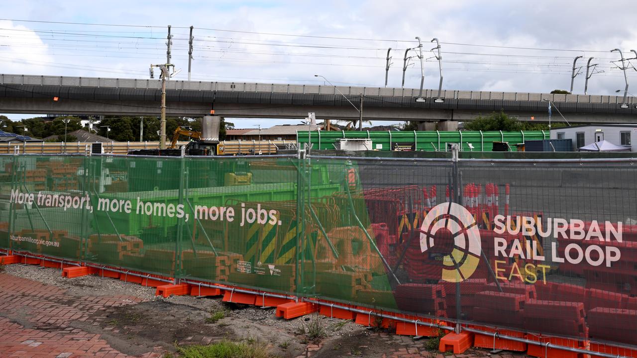 Construction work for the Clayton Suburban Rail Loop