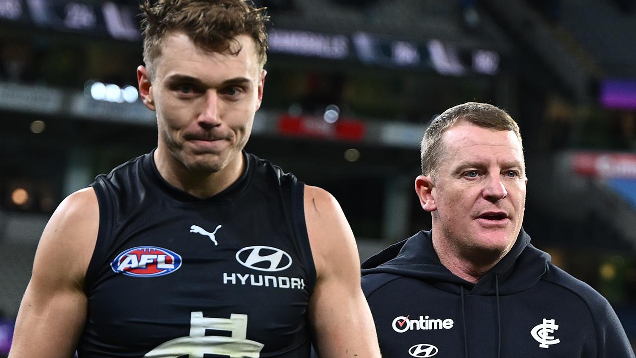 (L-R) Patrick Cripps and Michael Voss.
