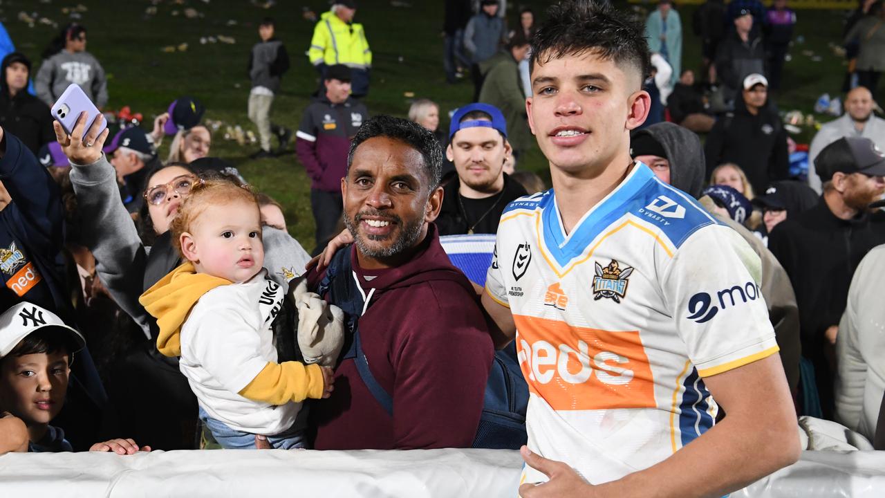 Jayden Campbell with his father Preston.