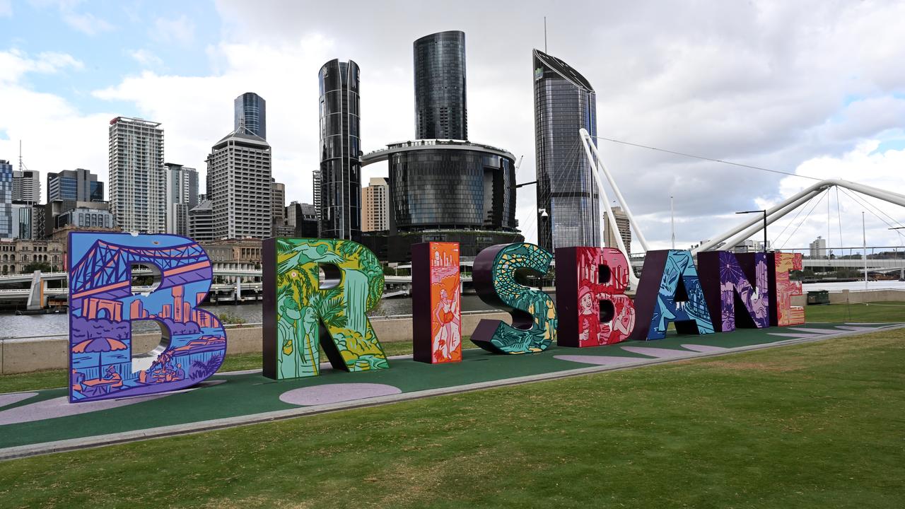 The Brisbane sign is seen at South Bank