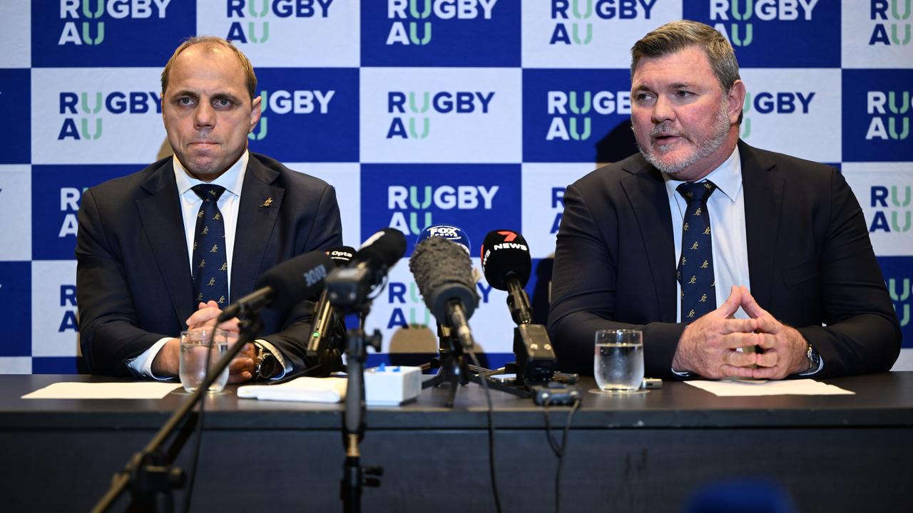 Rugby Australia CEO Phil Waugh and chair Dan Herbert (file)